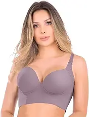 [rosyclo] Full Back Coverage Bras for Women, Fashion Deep Cup Hide Back Fat Bra with Shapewear Incorporated Push Up Sports Bras