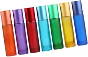 BATHVEVE 14Pcs Dull Polish Glass Bottles for Essential Oils and Perfumes Mixed Color Subpackaging Bottle Travel Friendly Design with Smooth Rolling Ball for Easy Application