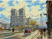 "Notre Dame" Printed Canvas for Cross Stitch Tapestry Gobelin Embroidery 3252