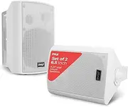 Pyle PDWR61BTWT Wall Mount Waterproof & Bluetooth Speakers, 6.5'' Indoor/Outdoor Speaker System (White)
