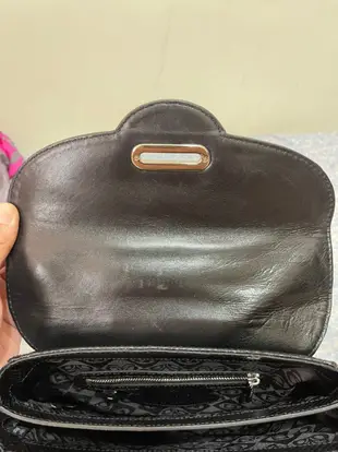 「 二手包 」 Deborah 真皮蛇紋手提包（黑）鐵2.5