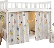 Teanea Bottom Bunk Bed Curtains Privacy Cloth Underbed Curtains for Low Loft Bed Single Twin, 2 Panels, Pineapple