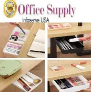 2X Self Adhesive Under Desk Drawer/Storage Tray Hidden Desk Organizer (Lot of 2)