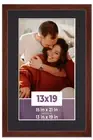 13x19 Frame Walnut With Black Picture Mat For 13x19 Photo - Walnut 15x21 Frame T