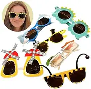 6 Pairs Funny Party Sunglasses,Photo Booth Props Sunglasses,Cute Party Glasses for Kids,Teens,Adults