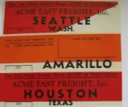 ACME FAST FREIGHT Seattle Amarillo Houston vintage Shipping Labels Decoration