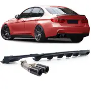 For BMW F30 F31/316 318 320 Rear Diffuser Black Matte End Pipe Double Pipe