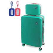 GAP Large Hard-Shell Luggage & Mini Beauty Travel Case Set w/ Tag Turquoise