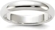 [JewelryWeb] 925 Sterling Silver Solid Polished Half Round Engravable 4mm Half Round Band Jewelry Gifts for Women - Ring Size Options Range: H to Z