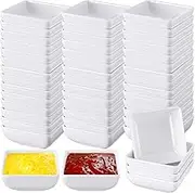 Zubebe 50 Pcs Soy Sauce Dishes Bulk 3 oz Dipping Sauce Cups Condiment Dipping Bowls BBQ Tomato Cups for Kitchen Restaurant Catering Camping BBQ Party
