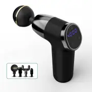20-Speed Electric Shock Muscle Massage Gun With Lcd Screen - Black