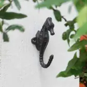 Vintage Cast Iron Seahorse Wall Hook Easy Install Rustic Metal Key Hanger Home