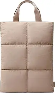 Comfyable Puffy Laptop Sleeve 15 16 Inch, Quilted Puffer Laptop Carrying Case with Handle, Pillow Case Compatible for MacBook Air 15 Inch M3 2024 & MacBook Pro 16 Inch 2023 M3, 16 in Puff Cover, Brown