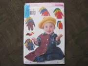 Sewing Pattern BUTTERICK 5711 UNCUT- NB,S,M Infant's Dress, Jumpsuit, Top. etc.