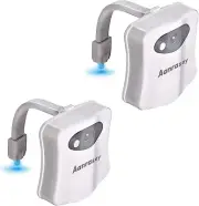 2 Pack Toilet Night Light,Motion Sensor Activated LED Night Light,8-Color Lights
