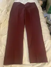 NWT Boden Womens Burgundy Cotton Stretch Pockets Flat Front Trouser Pants 8R