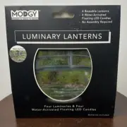 NIB 4 MODGY Luminary Lanterns Water Lily Pond Floating Battery Operated Candles