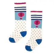 girls Wildflowers Happy go lucky Up And Away Knee High Socks size Large 8 NWT