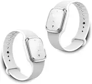 Ultrasonic Mosquito Repellent Bracelet Watch with Clock Function, USB Rechargeable Anti Mosquito Repeller Wristband Suitable for Adults and Kids - Mosquito Insect Repellent Band (2 Pack, White)