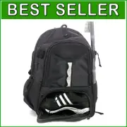 Ergonomic Black Lacrosse Backpack with Vented Cleats Compartment - Unisex Design