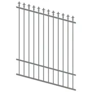 ProtectorAl 0350-1200W x 1500H Palladium Silver Spear Top Pool Fence Panel Raked Up to 15º