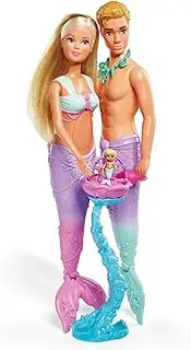 Simba Steffi Love Mermaid Family Doll - Pregnant Steffi With Kevin and Baby Bed, 29 cm Dressing Dolls, Toy for Children From 3 Years
