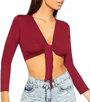 [STAR FASHION] Women Long Sleeves Shrugs Tie Up Open Front Top Ladies Summer Crop Bolero Cardigan Dress