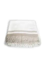 White Beaded Metallic Shawl