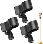 Microphone Clip,Microphone Accessories | 3 Pack Adjustable Clamp Mount For Church Studio Recording Content Video Sports Radio PC Computer