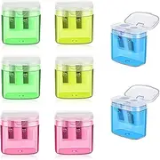 Pencil Sharpeners, Sharpeners for School, Manual Double-Hole Pencil Sharpner with Cover, for Students School Home Office Supply, Pencil Sharpener (8pcs)