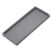 Silicone Bathroom Tray, 12" x 5" Soap Dispenser Tray, Grey