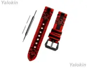 Red & Black Skull Crossbones Band for 22mm 23mm Lug Width Sport Luxury Watches
