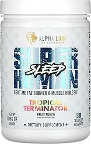 Alpha Lion Sleep, Night Time Sleep Aid for Maximize Muscle Recovery and Promotion of Deep Sleep (30 Servings, Tropical Terminator)