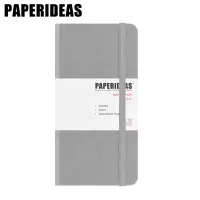 在飛比找博客來優惠-PAPERIDEAS 48K頁碼硬面绑帶筆記本 點陣-槍灰