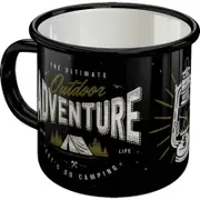 Nostalgic-Art 360ml Enamel Mug Outdoor Adventure - Black