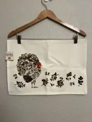NEW Thanksgiving Placemats Holiday Fall Set of 6 Cream Boho Cottage 12” X 18”