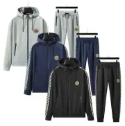 Men's APACHE Print Tracksuit Set Zipped Pocket Scuba Designer Sweatshirt Joggers