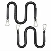 1pc/2pcs Floatable Bungee Dock Line With Double Stainless Steel Clips For Boats And Blue Bungee Dock Line With Stainless Steel Hook Bundle, 1700LBS...