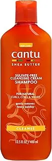 Cantu Cleansing Cream Shampoo - Shampoo for Curly and Frizzy Hair - Rich Shea Butter Formula - Gentle and Deep Cleansing for Hair and Scalp - Sulphate Free - 400 ml