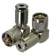 Connector UHF male PL259 PL-259 clamp RG58 RG142 RG400 LMR195 cable right angle
