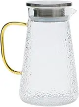 CONGARTENO Elegant Glass Pitcher with Lid Multi Function Water Carafe for Juices Iced Drinks Cool Resistant Design for Home Parties and Gatherings
