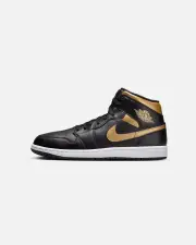 [JORDAN] Jordan Air Jordan 1 Mid "Metallic Gold" Black/metallic - Size 11 11 Black/Metallic