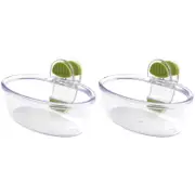 2PK Dexas KlipKup 18cm Plastic 2-Cup Serving Dip Container - Clear Green