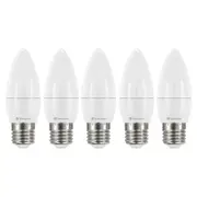 5PK Verbatim E27 Screw Light Bulb Cool White Frosted Candle Dimmable 470lm/6W