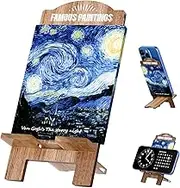 MorisWos Creative Masterpiece Painting Board Phone Stand for Stylish Desktop Display – Complete Set of Acrylic Decorations, Ideal Gift Option! (Starry Night - Van Gogh)