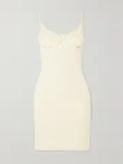 [ISA BOULDER] ISA BOULDER - Scarecrow Lace-up Woven Mini Dress - White - x small x small White