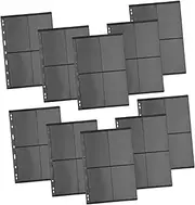 SECFOU 10pcs Double-sided Stamp Collecting Album Sheets Black Pvc Inserts for Stamps Postcards Coins Banknotes Binder Pages for Collectors Design for Easy Viewing