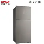 SANLUX 台灣三洋 ( SR-V610B ) 606公升 大冷凍庫變頻雙門電冰箱 -晶鑽銀