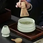 3Pcs Japanese Tea Whisk Scoop Tea Whisk Stand Set Bamboo Tea Set Tea Ceremony