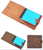 fit for 14x8cm Notepad holder pad pen bag Note cover notebook Leather brown Y149